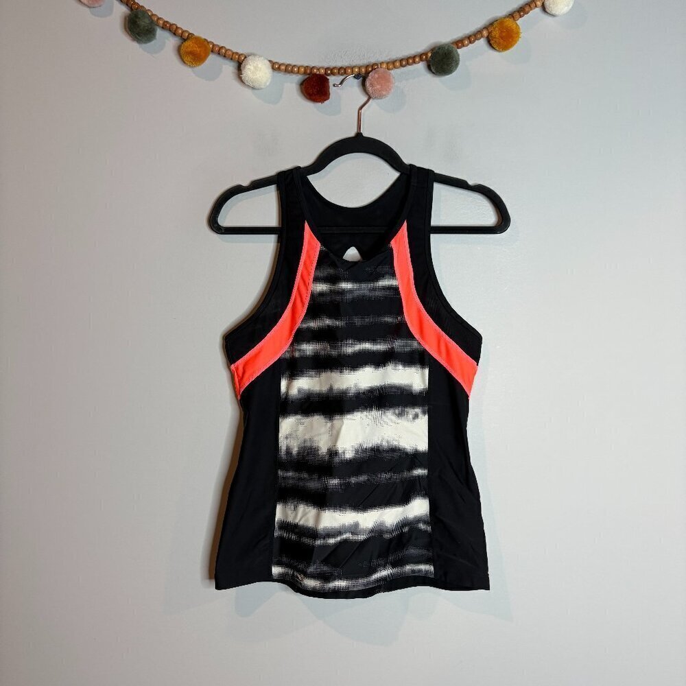 Athleta Streamline Tri Tank Top, Black Print - Picture 2 of 7
